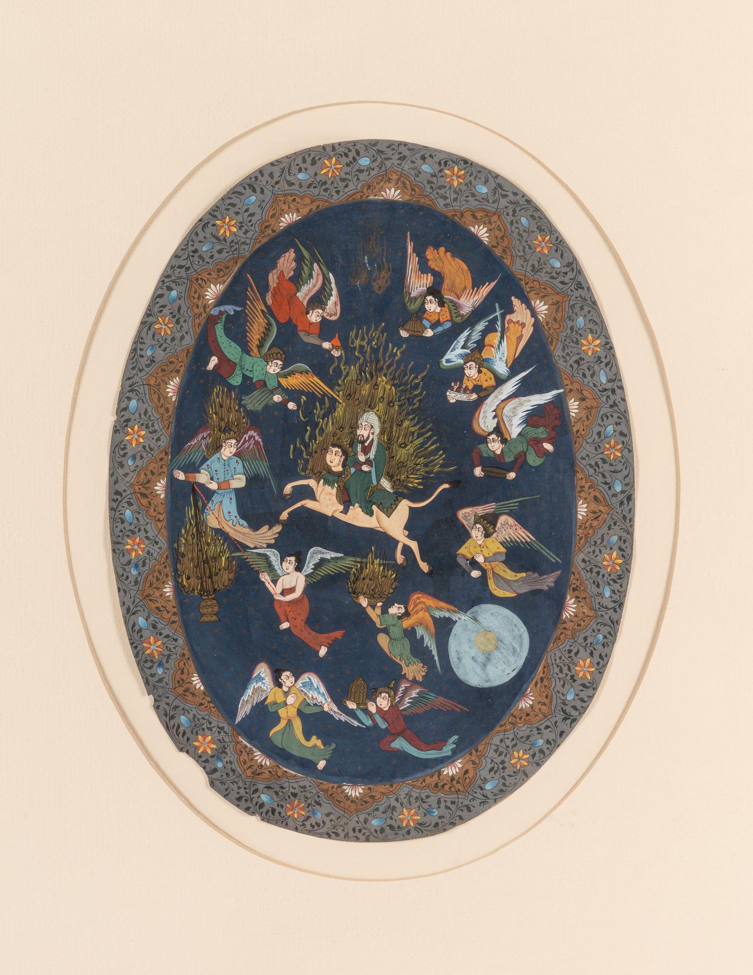 Nine Persian School Miniature Paintings