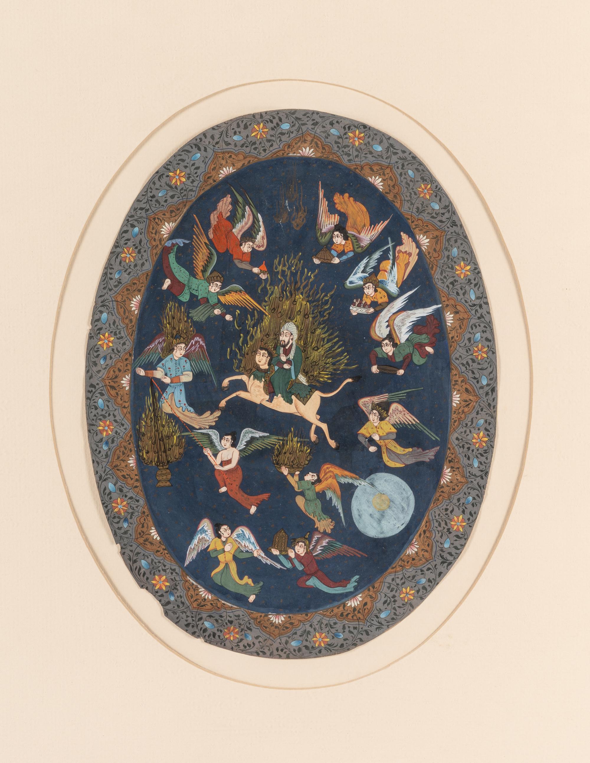 Nine Persian School Miniature Paintings