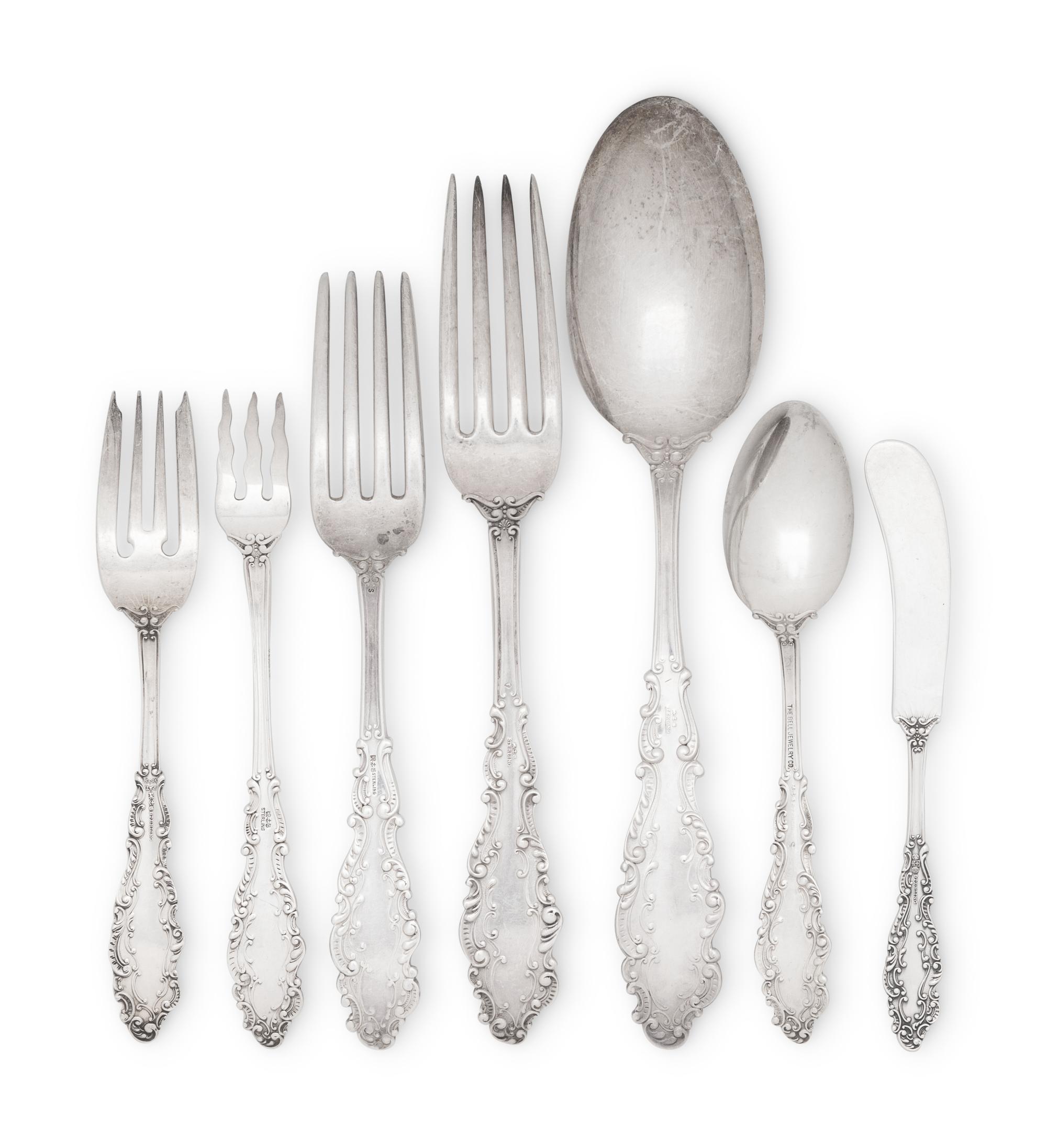 An American Silver Flatware Service