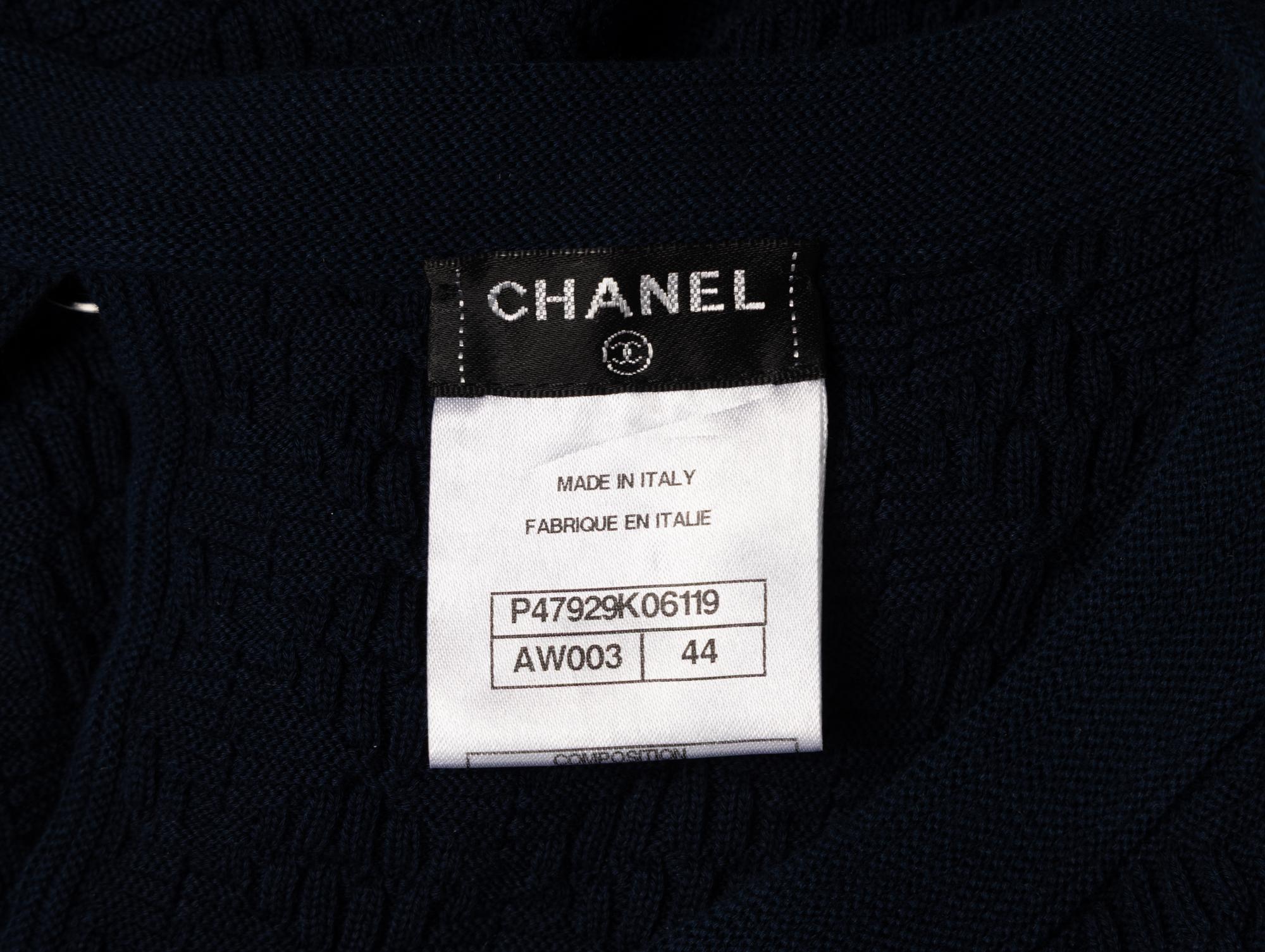 Chanel, Navy Sleeveless Knit Dress