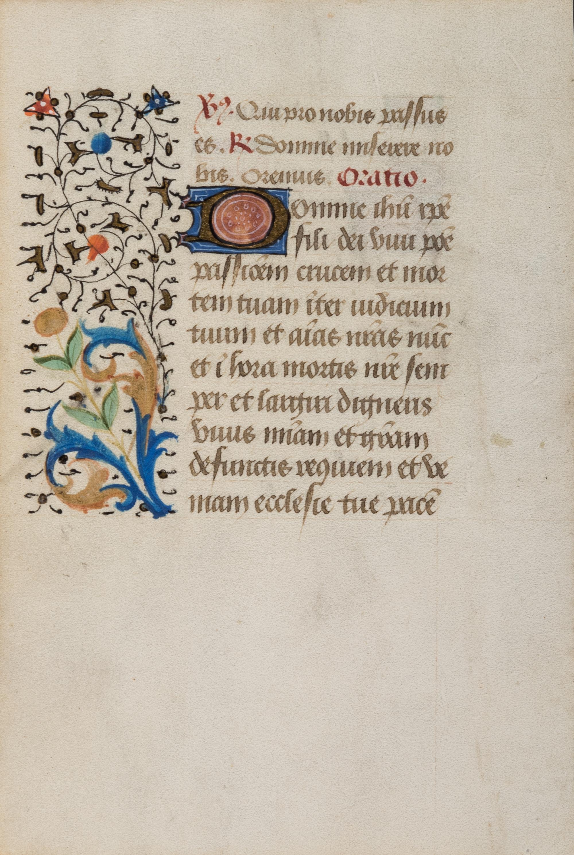 [BOOK OF HOURS]. A group of 25 leaves from medieval and renaissance manuscripts and printed books, including 5 or more from Otto Ege’s Fifty Original Leaves from Medieval Manuscripts. Western Europe: XII-XVI Century [compiled Cleveland, c.1950] and Original Leaves from Famous Bibles: Nine Centuries, 1121-1935 A.D [Compiled Cleveland, c.1950]. Various sizes, including: