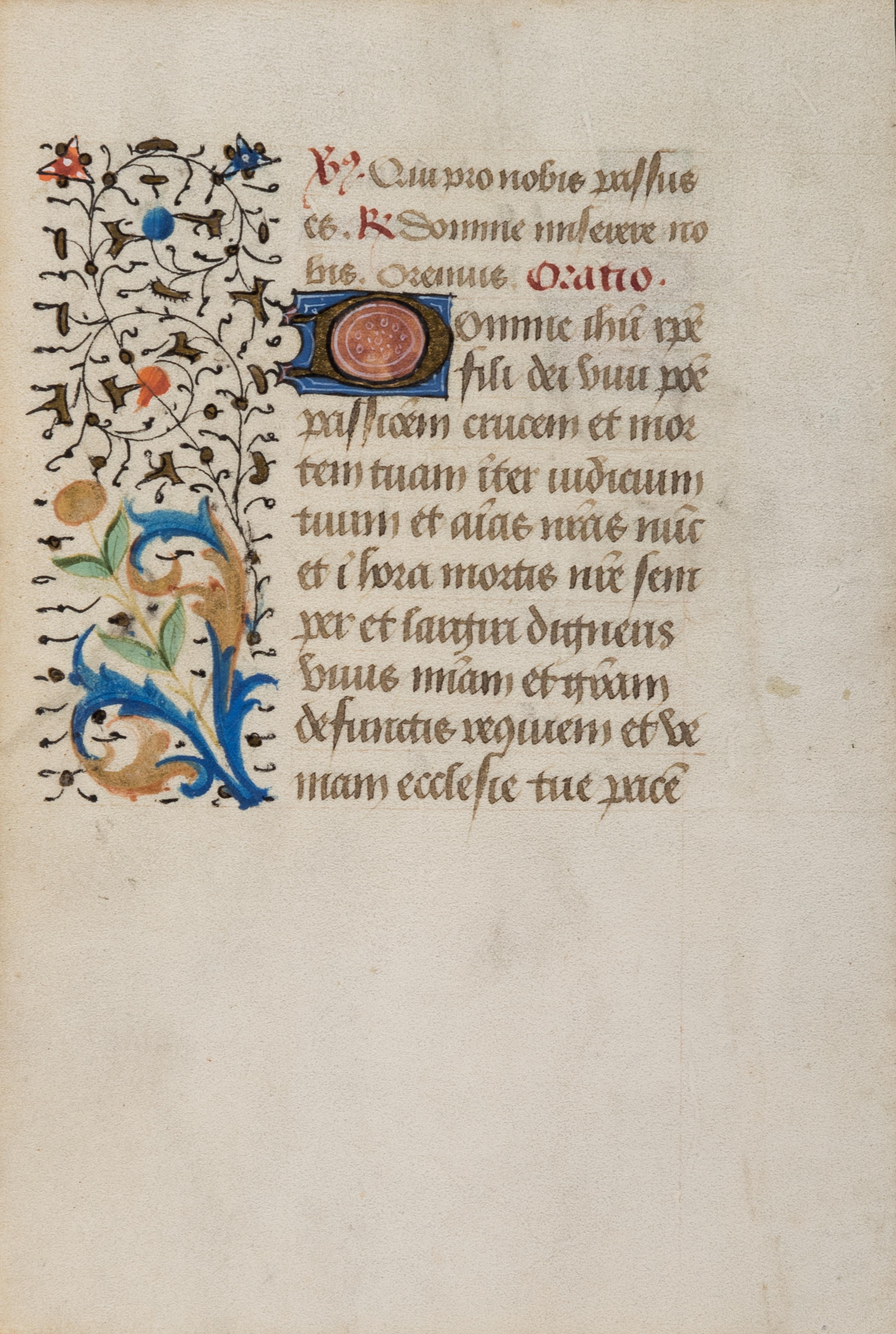 [BOOK OF HOURS]. A group of 25 leaves from medieval and renaissance manuscripts and printed books, including 5 or more from Otto Ege’s Fifty Original Leaves from Medieval Manuscripts. Western Europe: XII-XVI Century [compiled Cleveland, c.1950] and Original Leaves from Famous Bibles: Nine Centuries, 1121-1935 A.D [Compiled Cleveland, c.1950]. Various sizes, including: