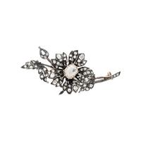 FRENCH, SILVER-TOPPED GOLD AND DIAMOND 'EN TREMBLANT' BROOCH