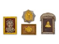 Four Gilt Bronze and Gilt Metal Portrait Medallions