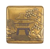 A Small Gilt Lacquer Covered Box Length 2 1/2 x width 2 1/2 inches. — 19TH CENTURY