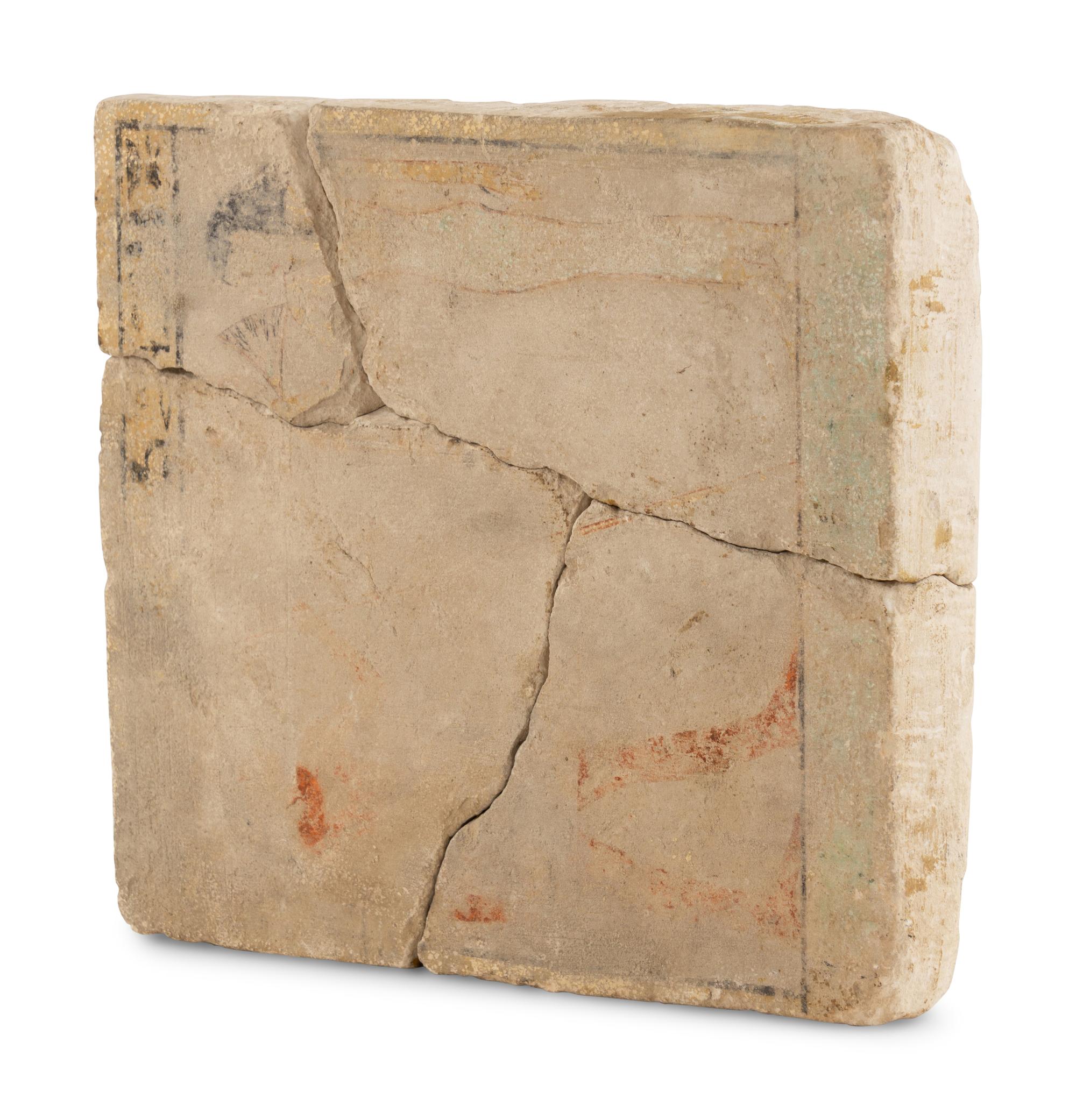 A Painted Limestone Wall Fragment
