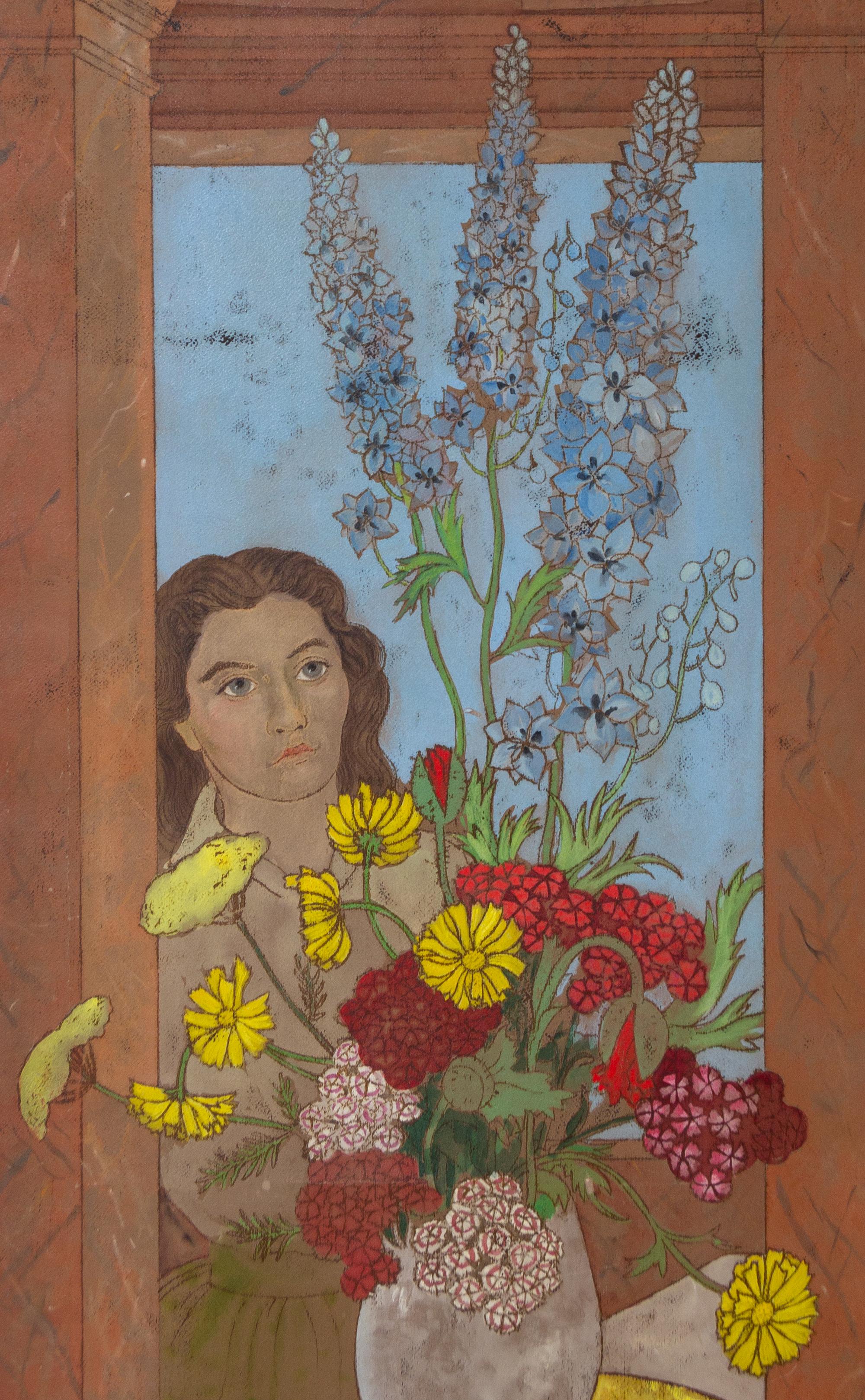 A Painted Canvas Four-Panel Floor Screen by Frederick Arthur Jessup (Australian, 1920-2007)