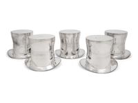 Five Ralph Lauren Silver-Plate 'Top Hat' Wine Coolers