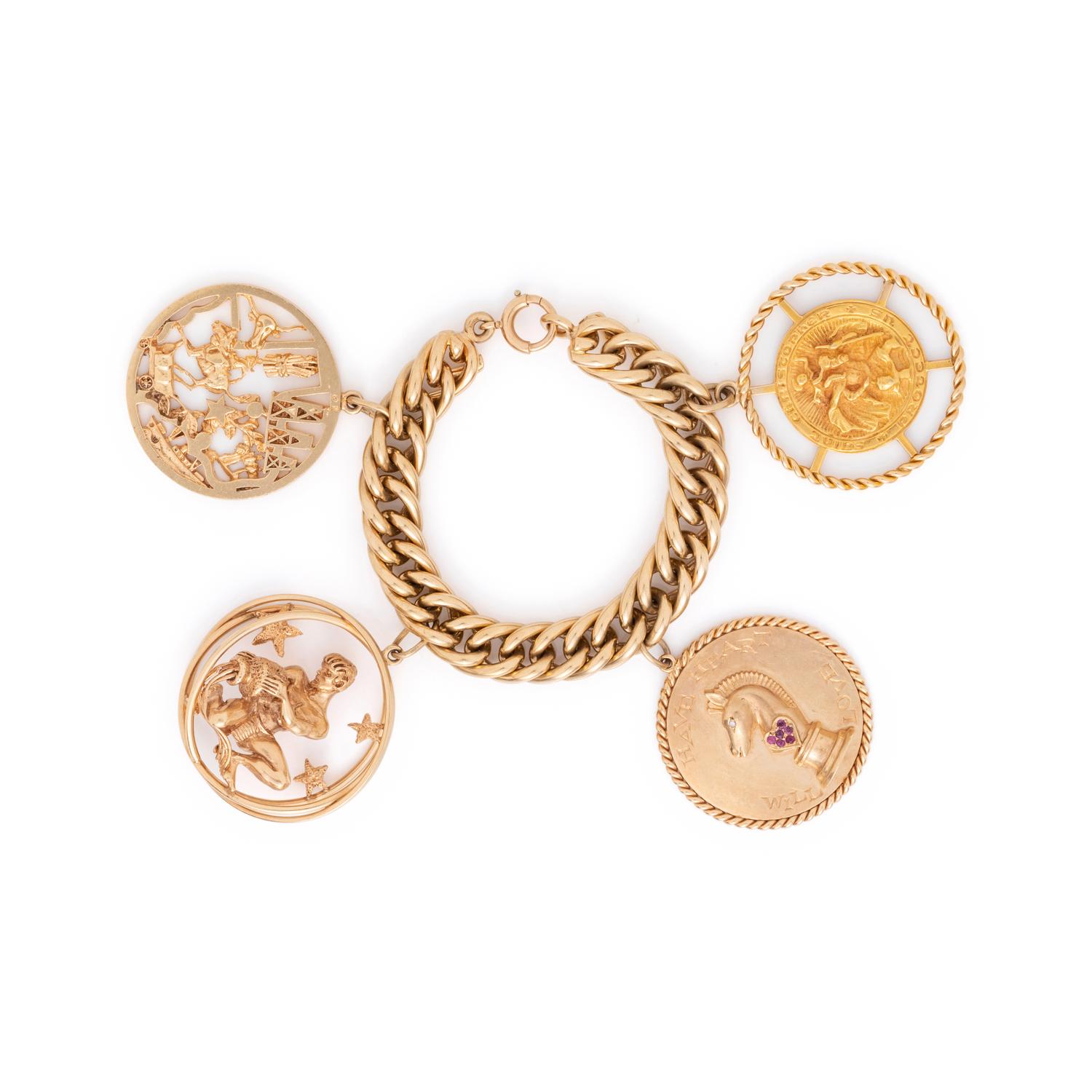 YELLOW GOLD CHARM BRACELET