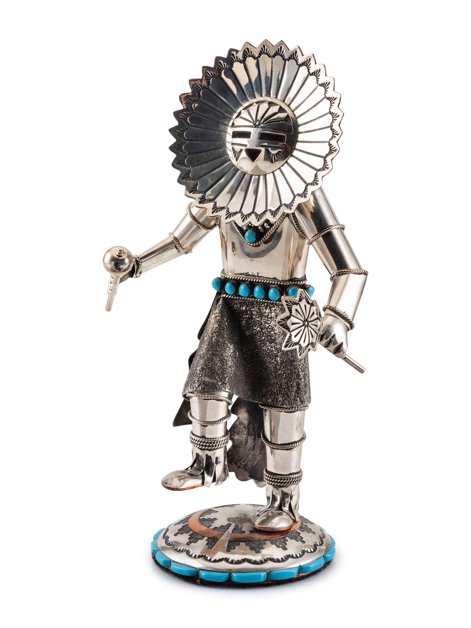 Sterling Silver and Coper Katsina, with Turquoise Accents