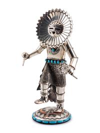 Sterling Silver and Coper Katsina, with Turquoise Accents
