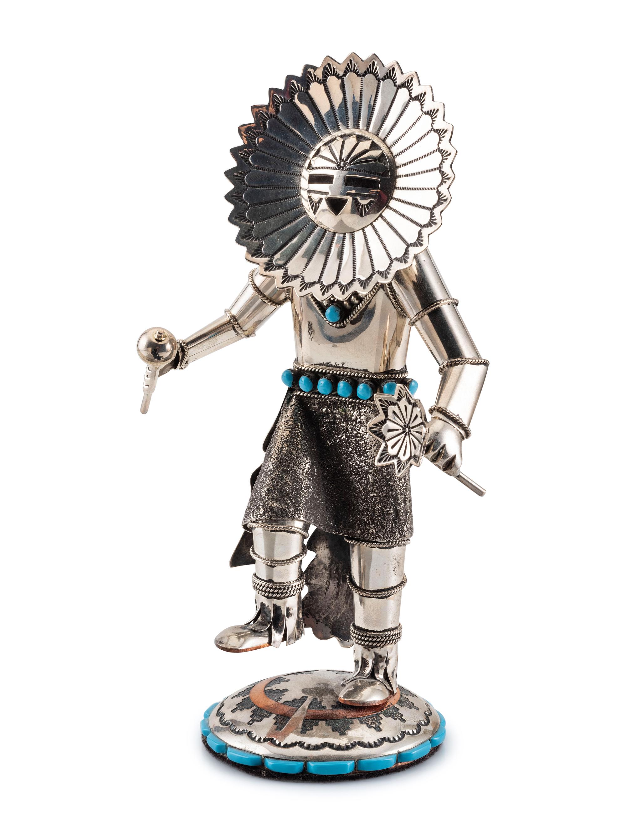 Sterling Silver and Coper Katsina, with Turquoise Accents