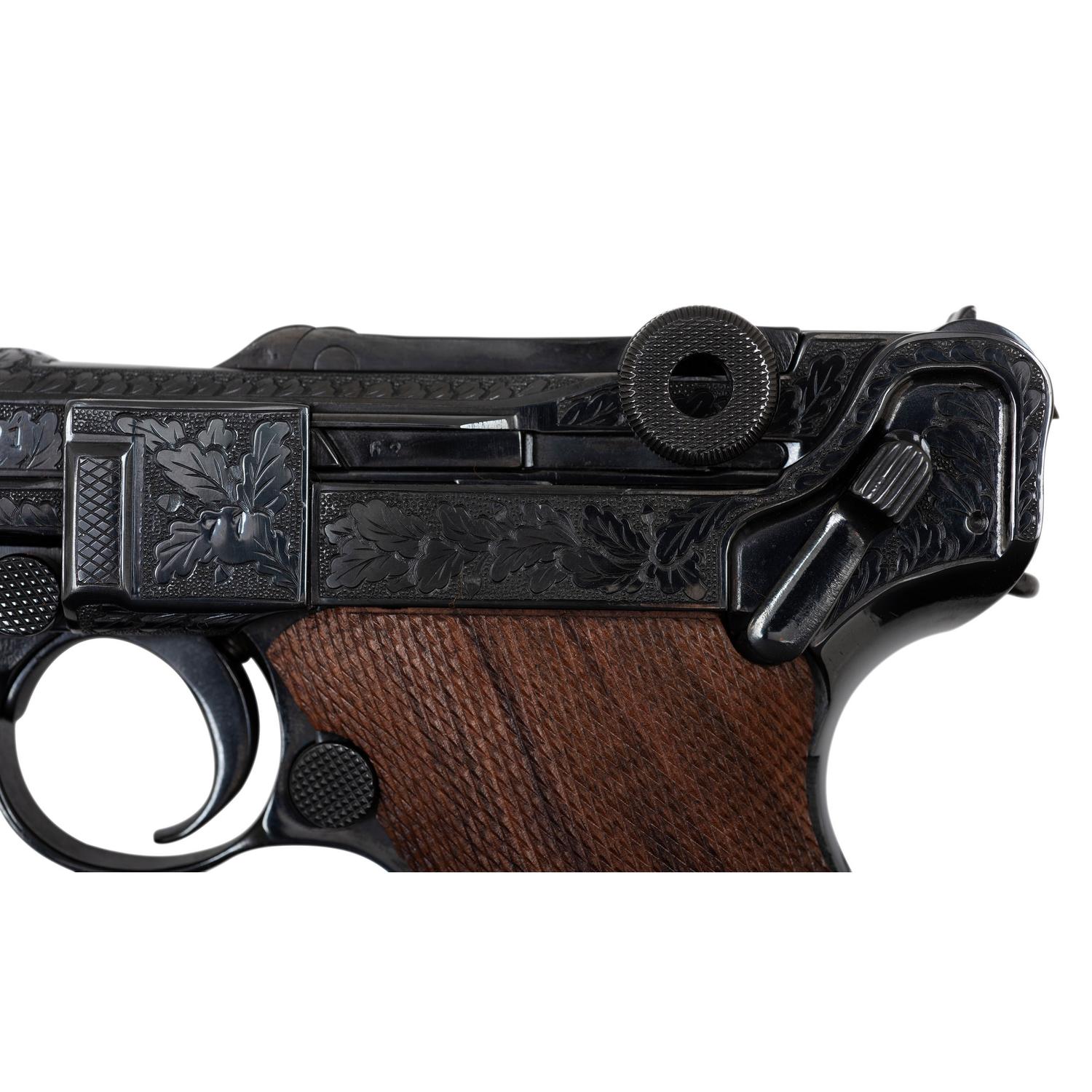 ** Engraved S/42 Code Mauser P.08 in Holster Issued by the American Historical Foundation