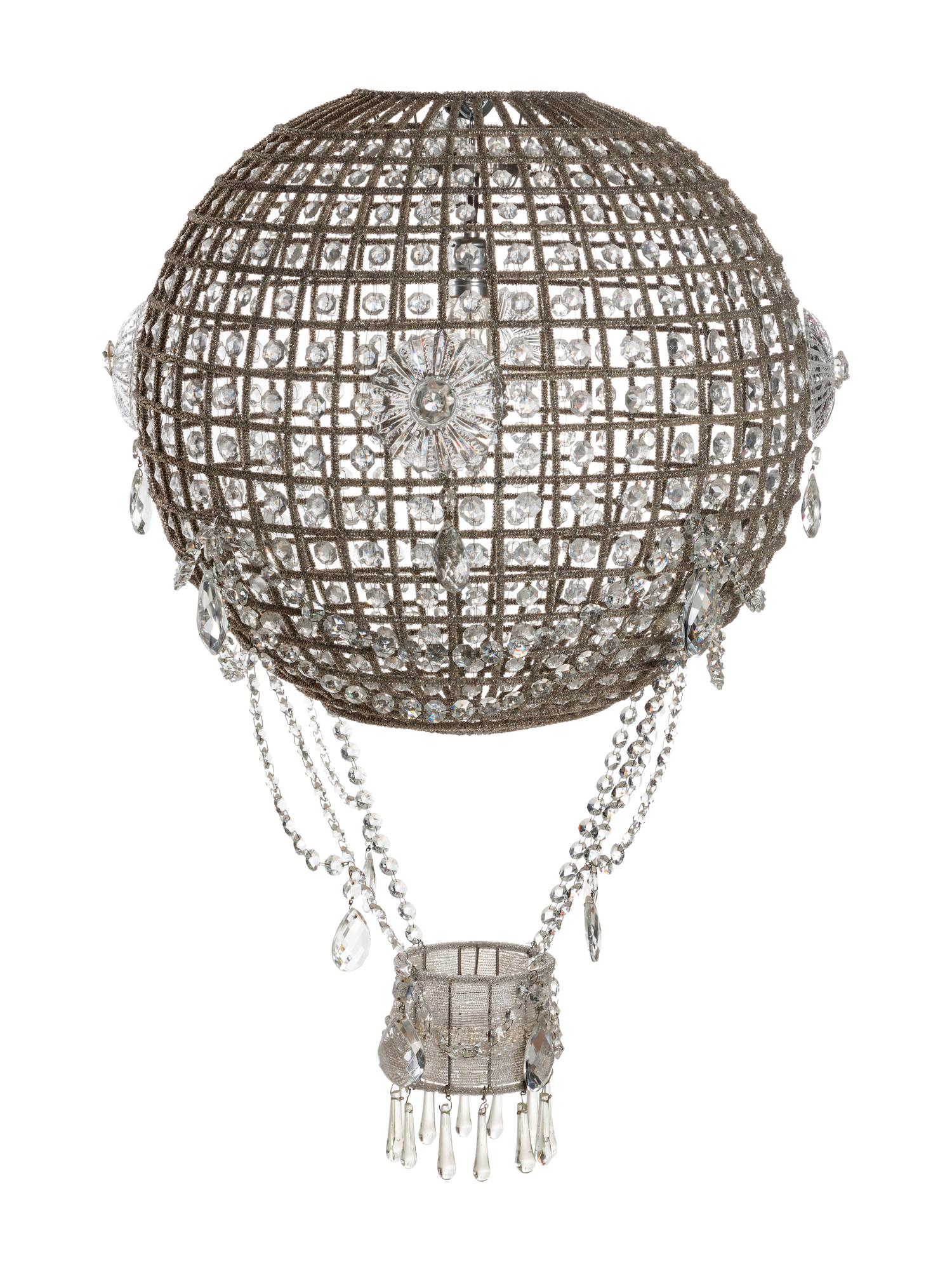 A Beaded and Cut Glass Montgolfier Chandelier