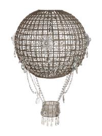 A Beaded and Cut Glass Montgolfier Chandelier