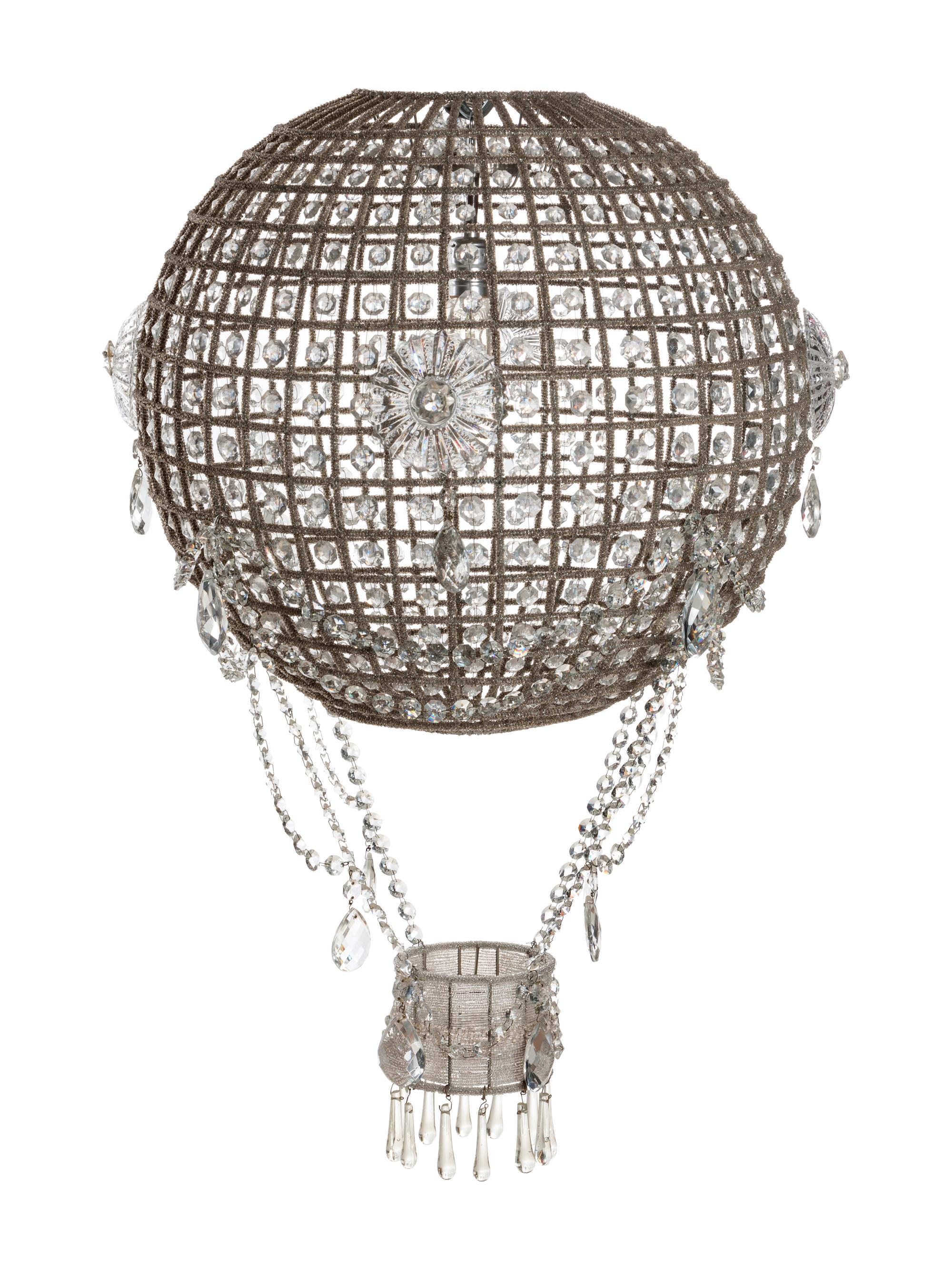 A Beaded and Cut Glass Montgolfier Chandelier