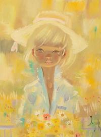 Blonde Girl in Sun Hat