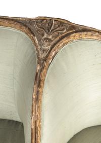 A George III Giltwood Confidante Sofa