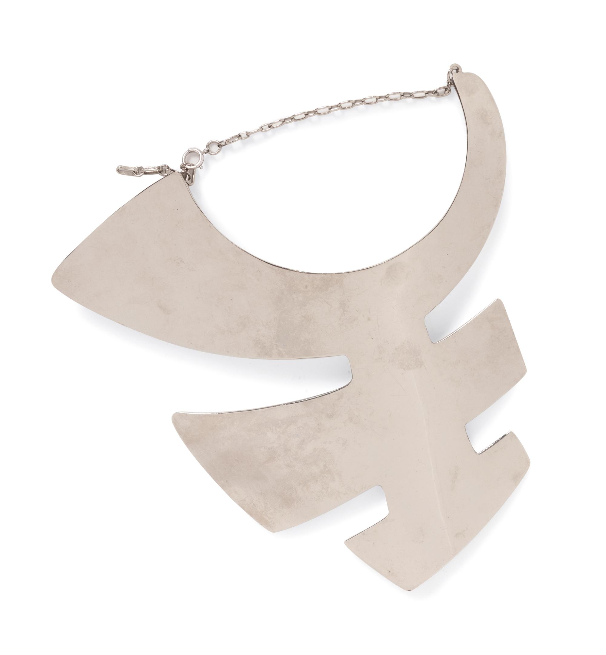 Two Pierre Cardin Large Metal Necklaces, 1960-70s