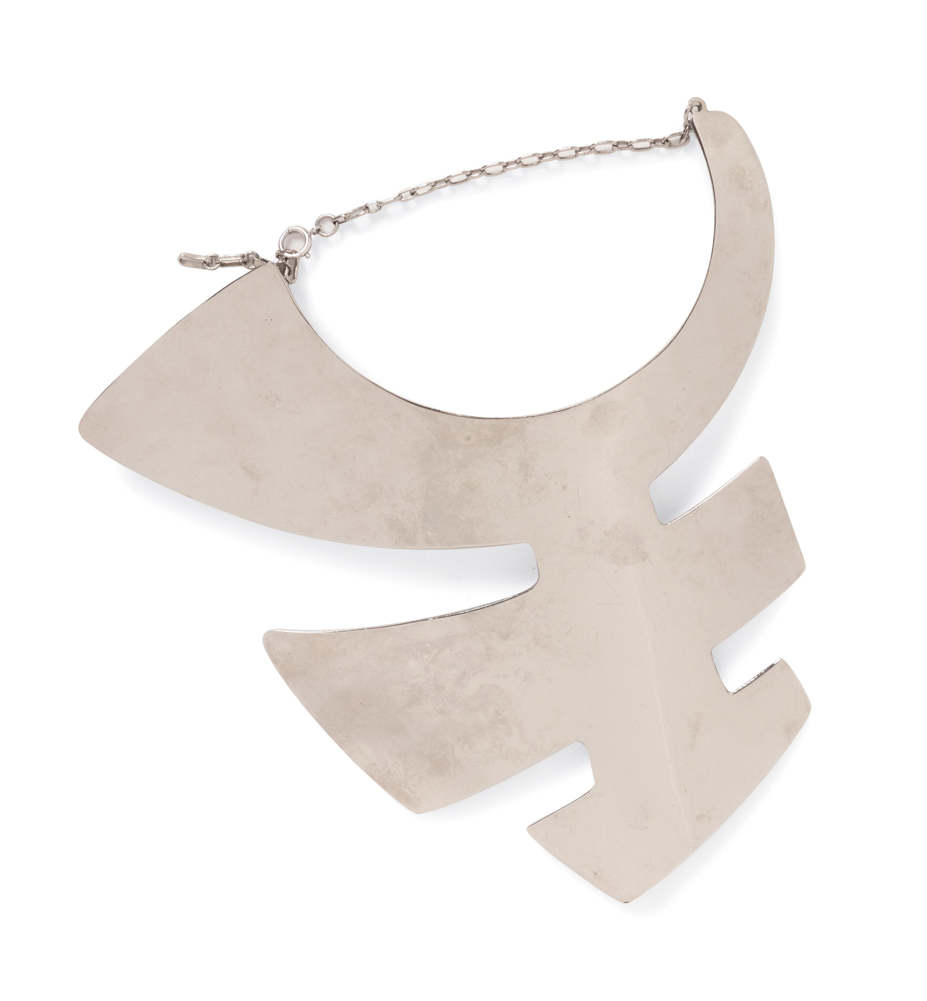 Two Pierre Cardin Large Metal Necklaces, 1960-70s