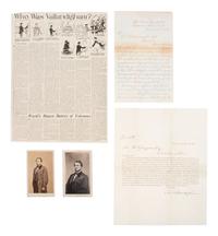 [CIVIL WAR -- COPPERHEADS] -- [VALLANDIGHAM, Clement (1820-1871)]. Typed letter signed, 1861.