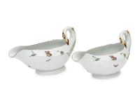 A Pair of Worcester Porcelain Sauce Boats