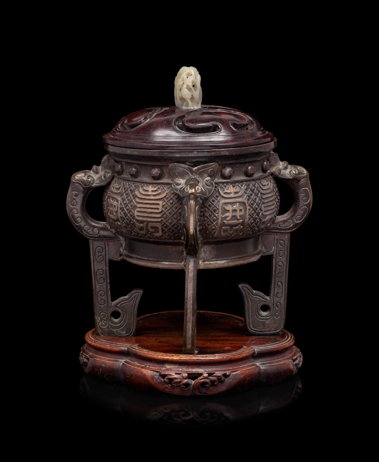A Chinese Cast Bronze Incense Burner