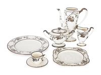 A Lenox Beleek Porcelain Overlay Dessert Service — 20TH CENTURY