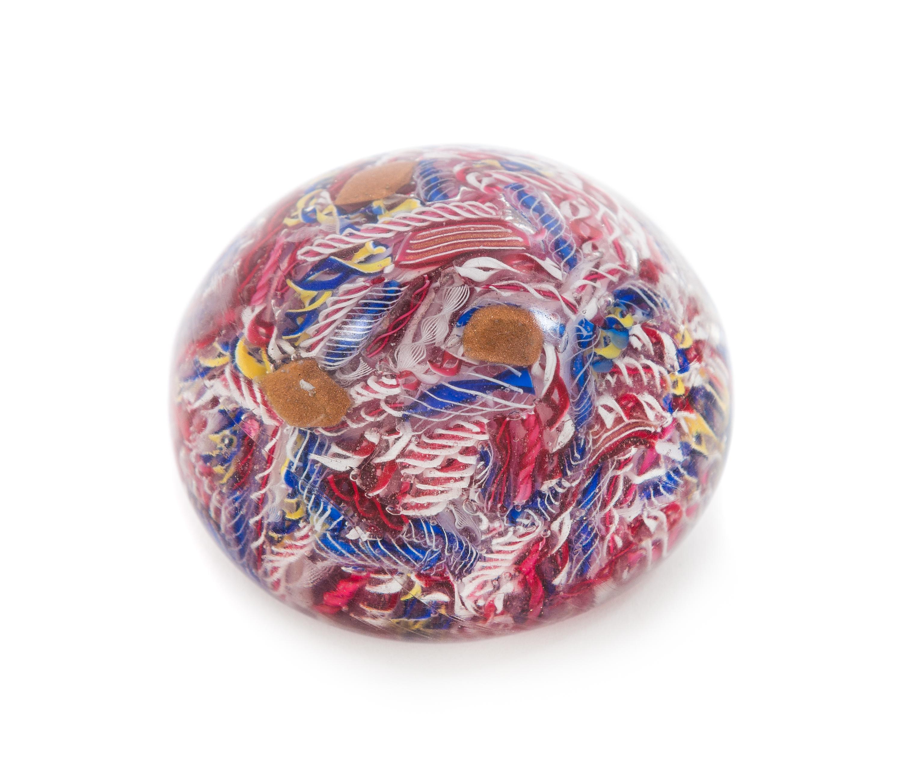 An Antique Venetian Scramble Paperweight Diameter 2 3/4 inches