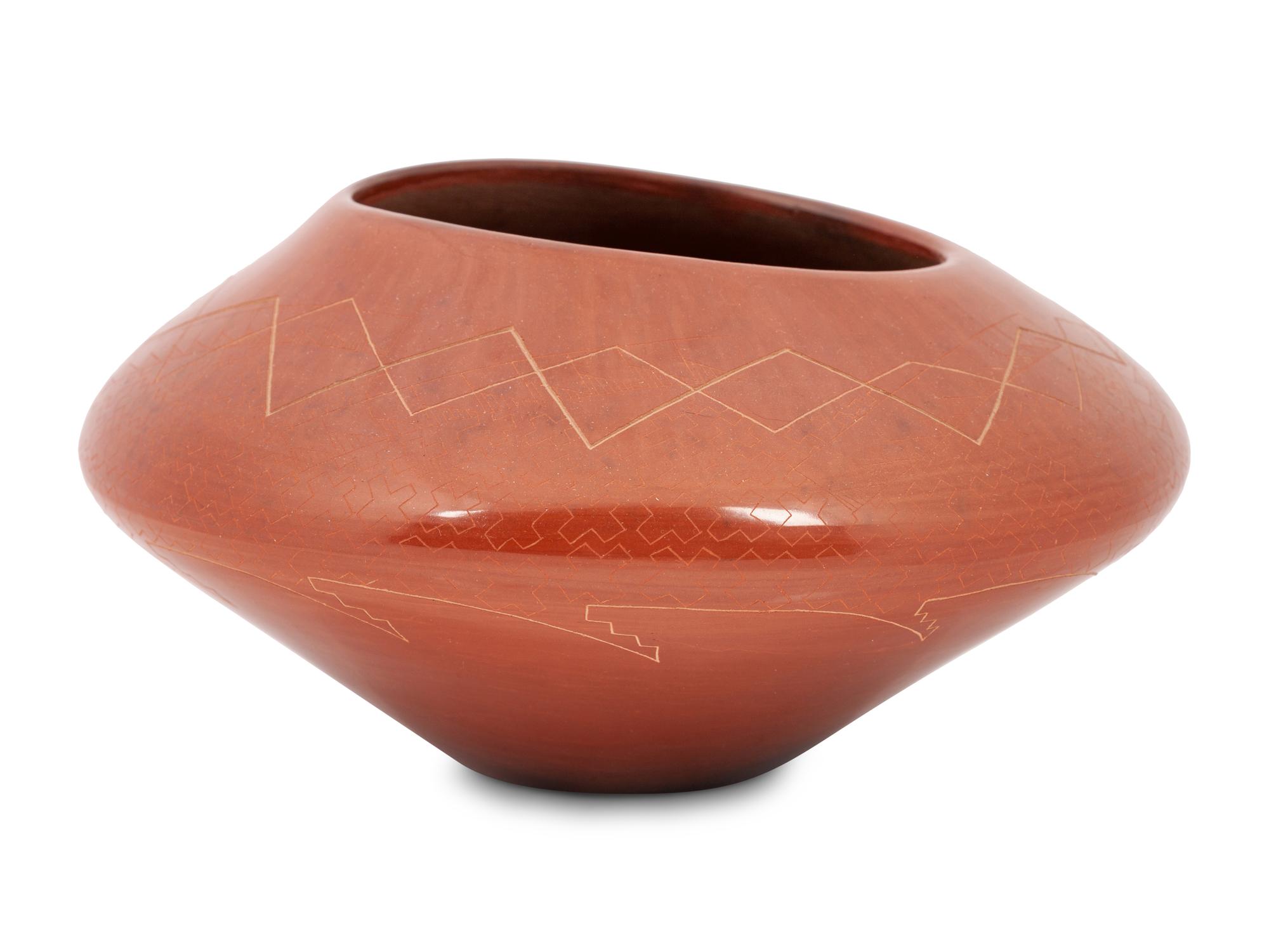 Sgraffito Pottery Jar, PLUS