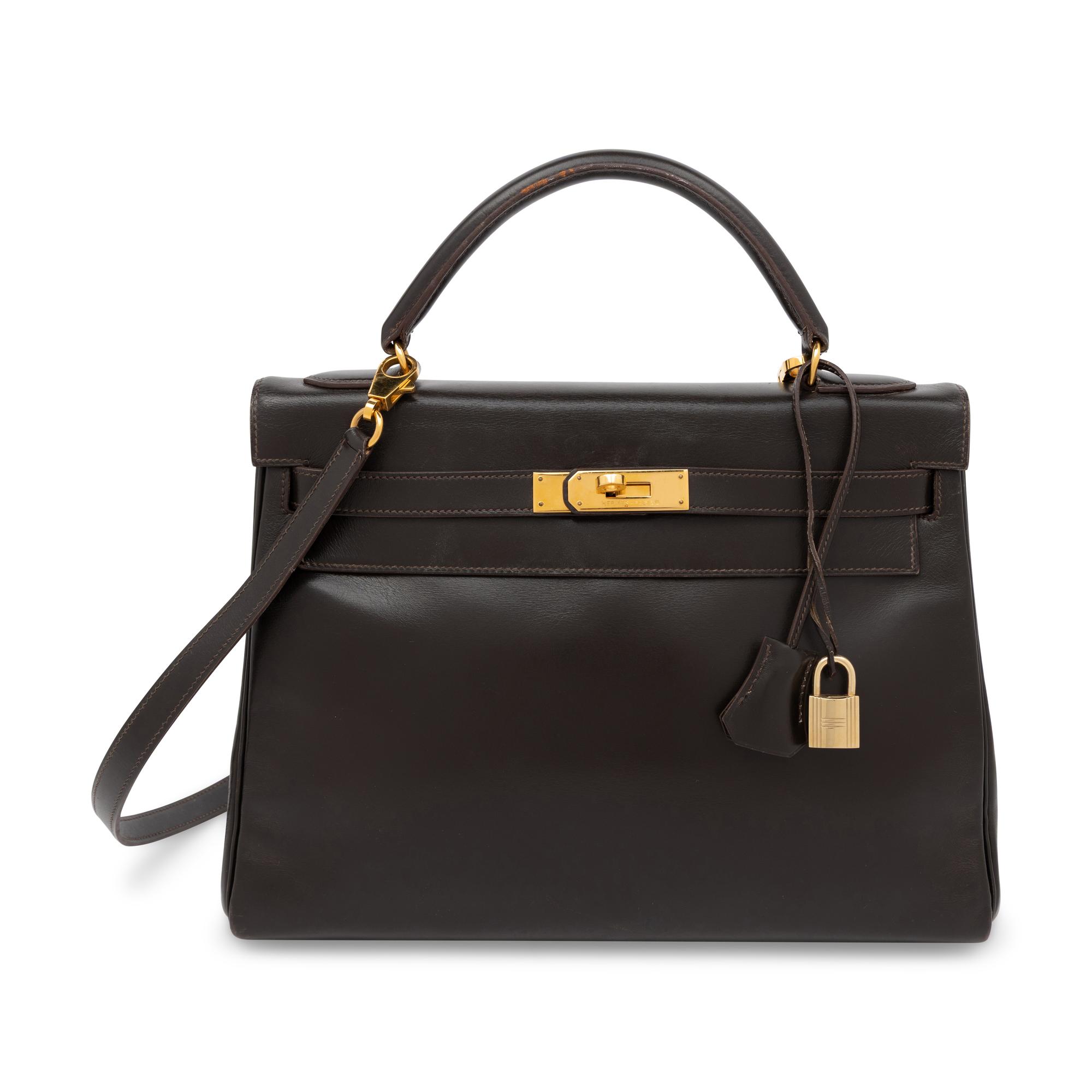 Hermès, Kelly 32 in Ebene Box Leather