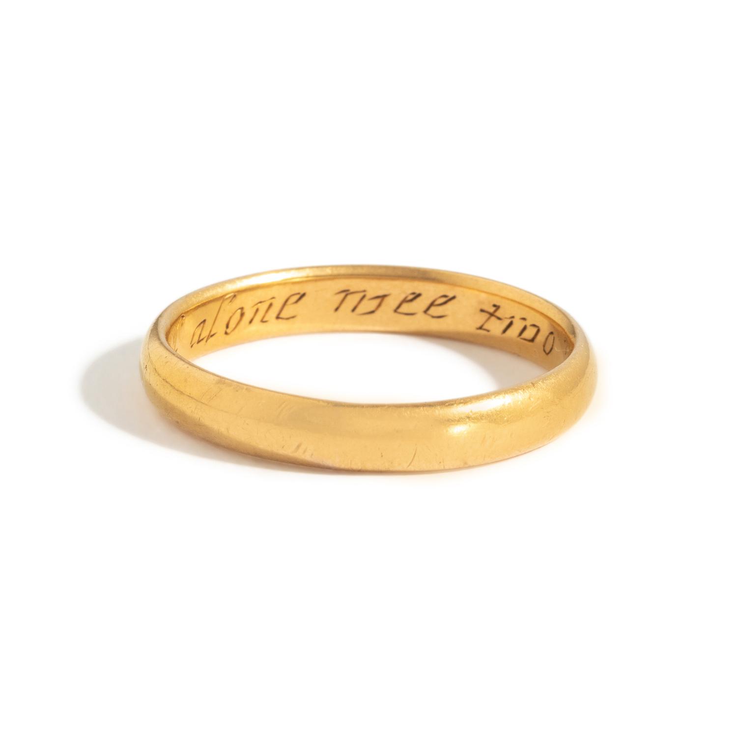 An English Gold Posy Ring with Inscription