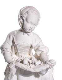 A Sèvres White Biscuit Porcelain Figure of 'La Petit Fille au Tablier'