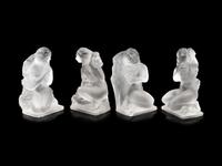 A Set of Four Lalique Surtout Quatres Saisons Figures