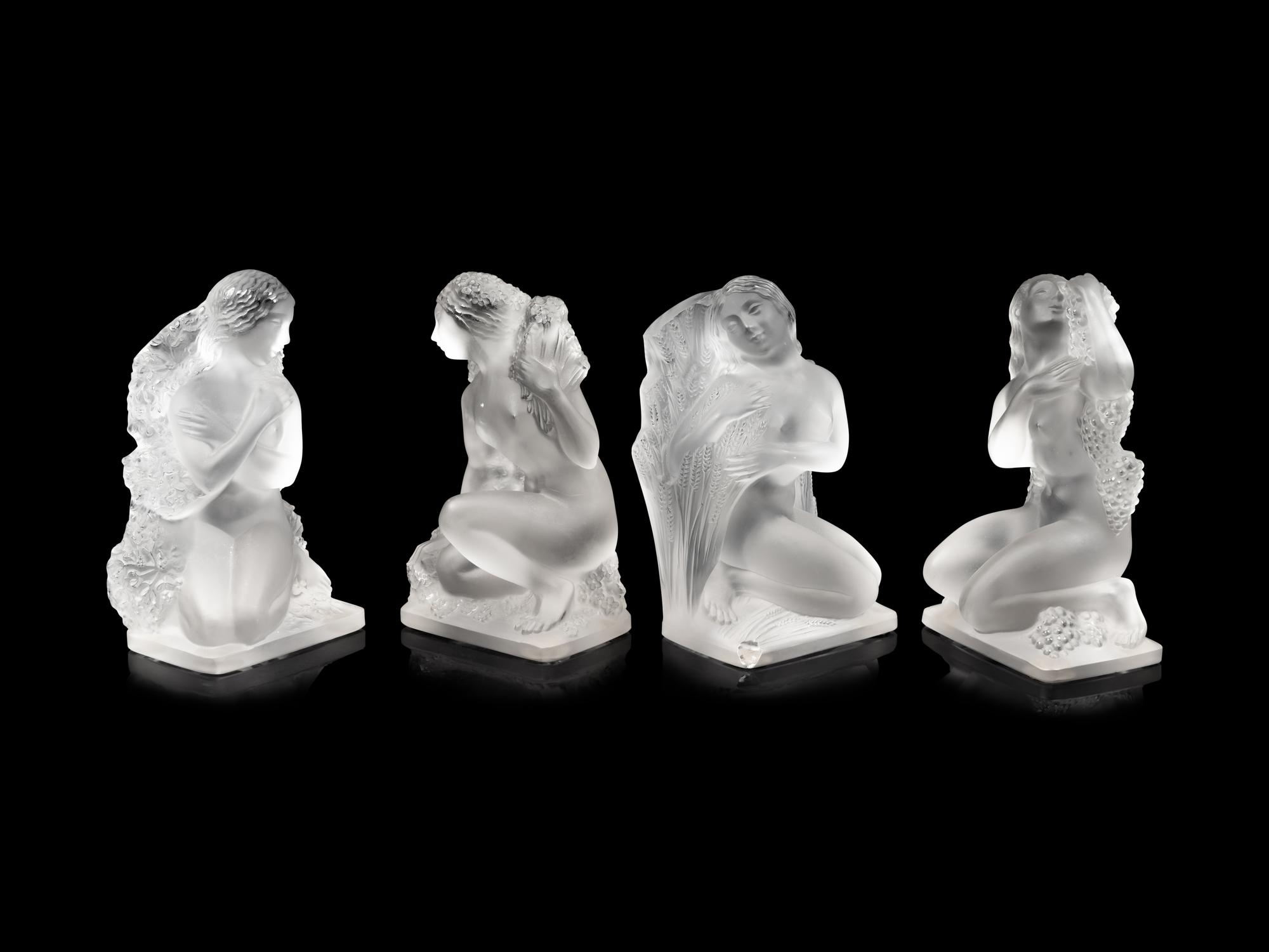 A Set of Four Lalique Surtout Quatres Saisons Figures