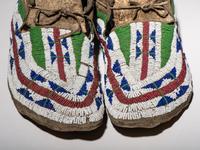 Sioux Beaded Buffalo Hide Moccasins