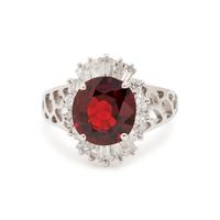 SPINEL AND DIAMOND RING