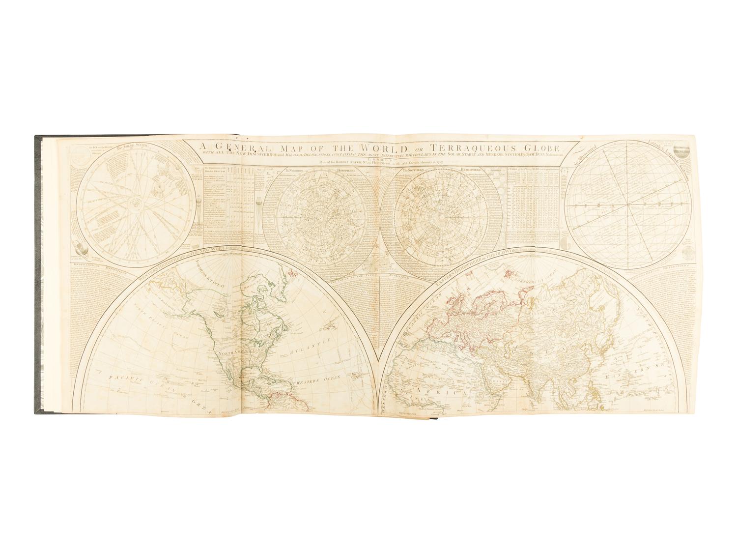[MAPS & ATLASES]. KITCHIN, Thomas (1718-1784). A General Atlas, Describing The Whole Universe. Being a Complete and New Collection of the Most Approved Maps Extant . London: Printed and sold by R. Sayer and J. Bennett, n.d. [1775-1790].