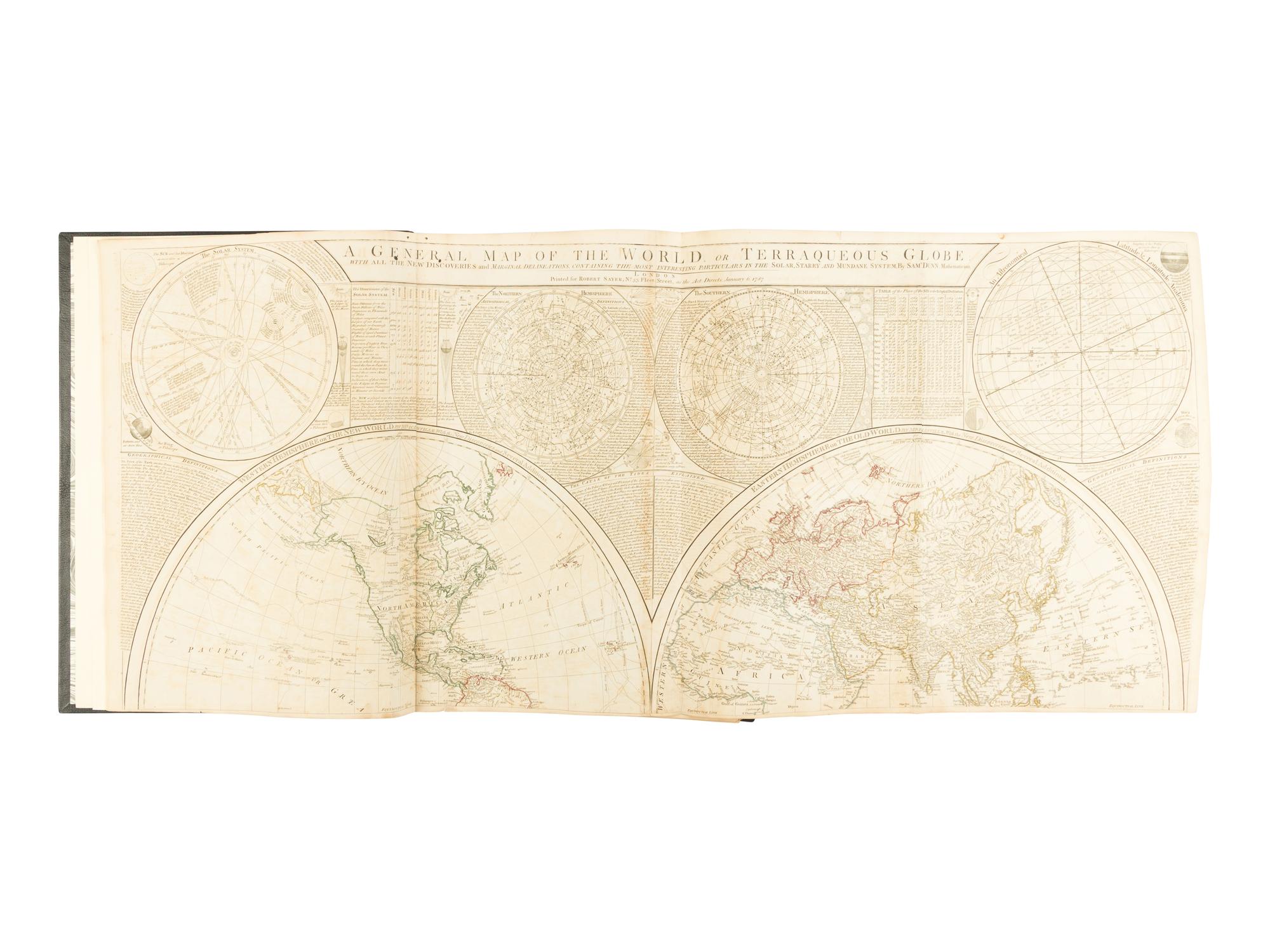 [MAPS & ATLASES]. KITCHIN, Thomas (1718-1784). A General Atlas, Describing The Whole Universe. Being a Complete and New Collection of the Most Approved Maps Extant . London: Printed and sold by R. Sayer and J. Bennett, n.d. [1775-1790].
