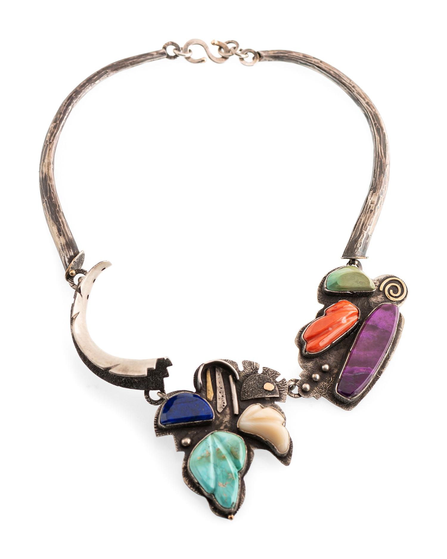 Sterling Silver Choker, with 14K Gold Accents and Inlay