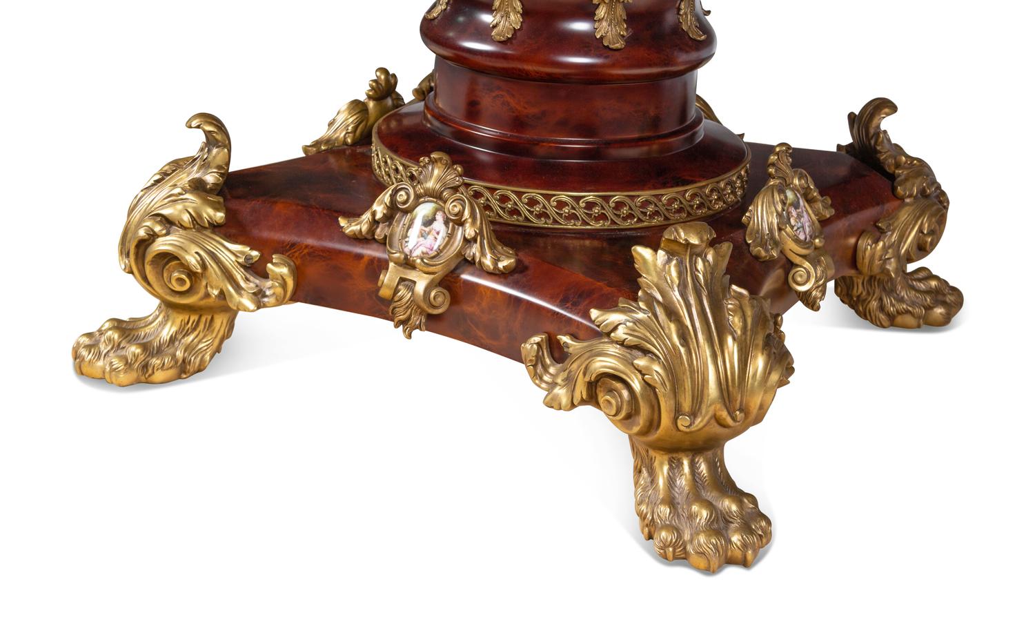 A Continental Gilt Metal and Vienna Style Porcelain Mounted Guéridon
