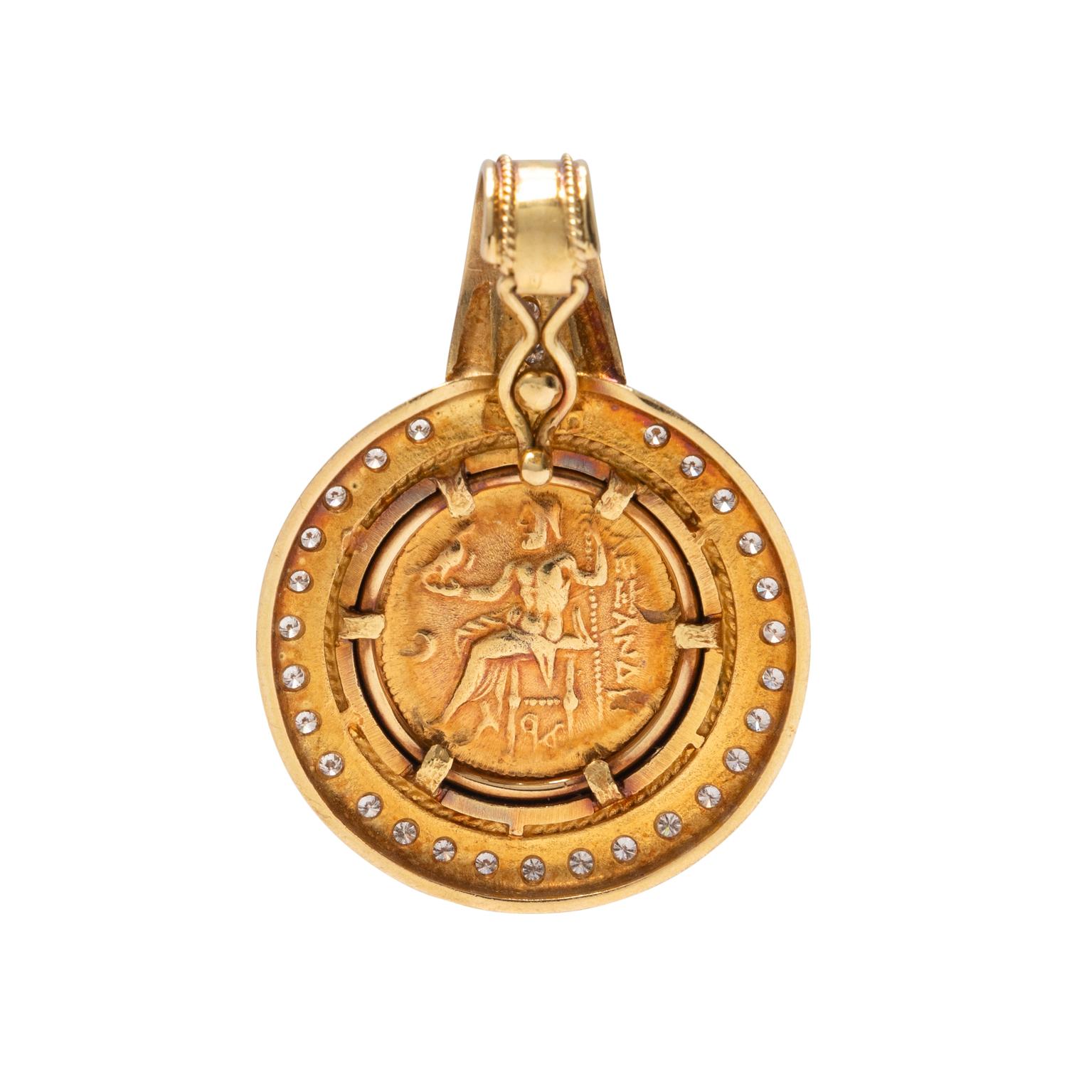 DIAMOND AND GOLD COIN ENHANCER PENDANT
