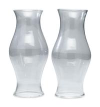 Two Blown Glass Hurricane Shades