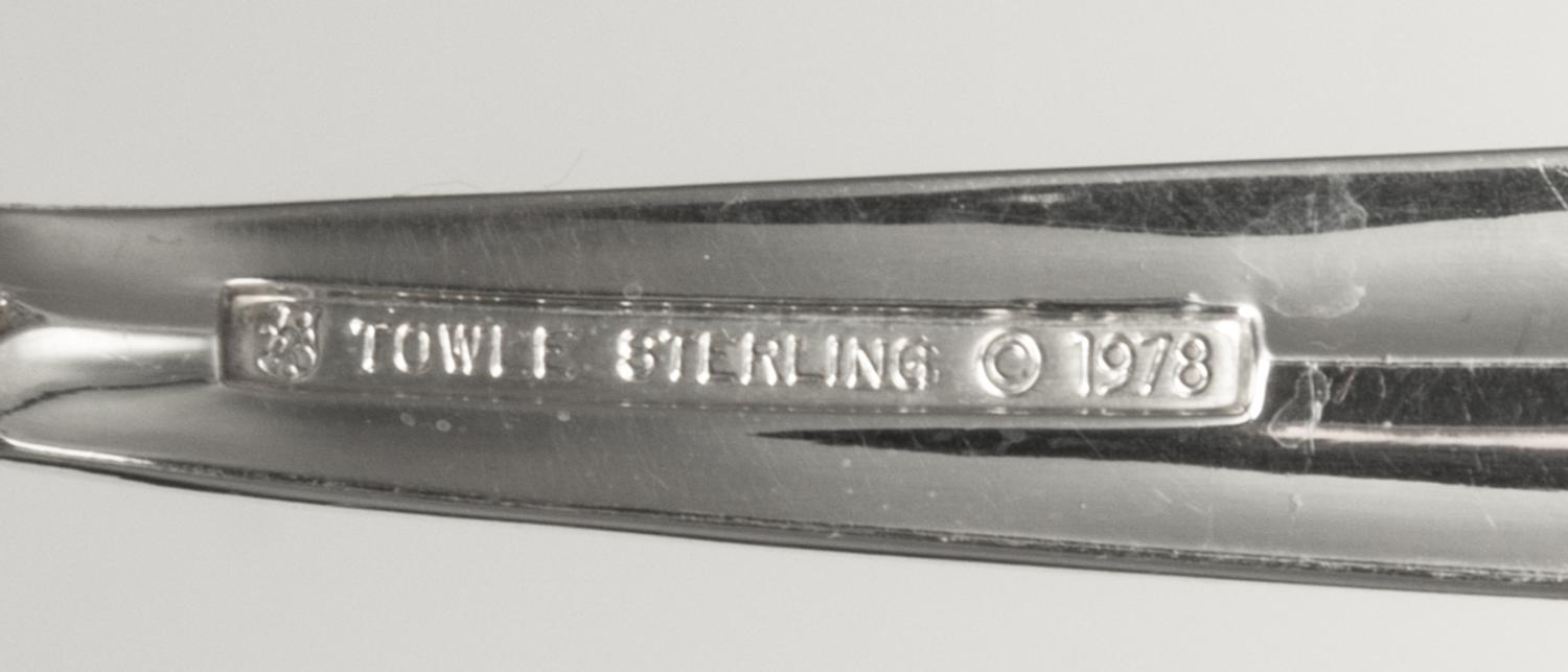 An American Silver and Parcel Gilt Flatware Service, Towle Silversmiths, Newburyport, MA, Celtic Weave pattern, comprising: 12 dinner k