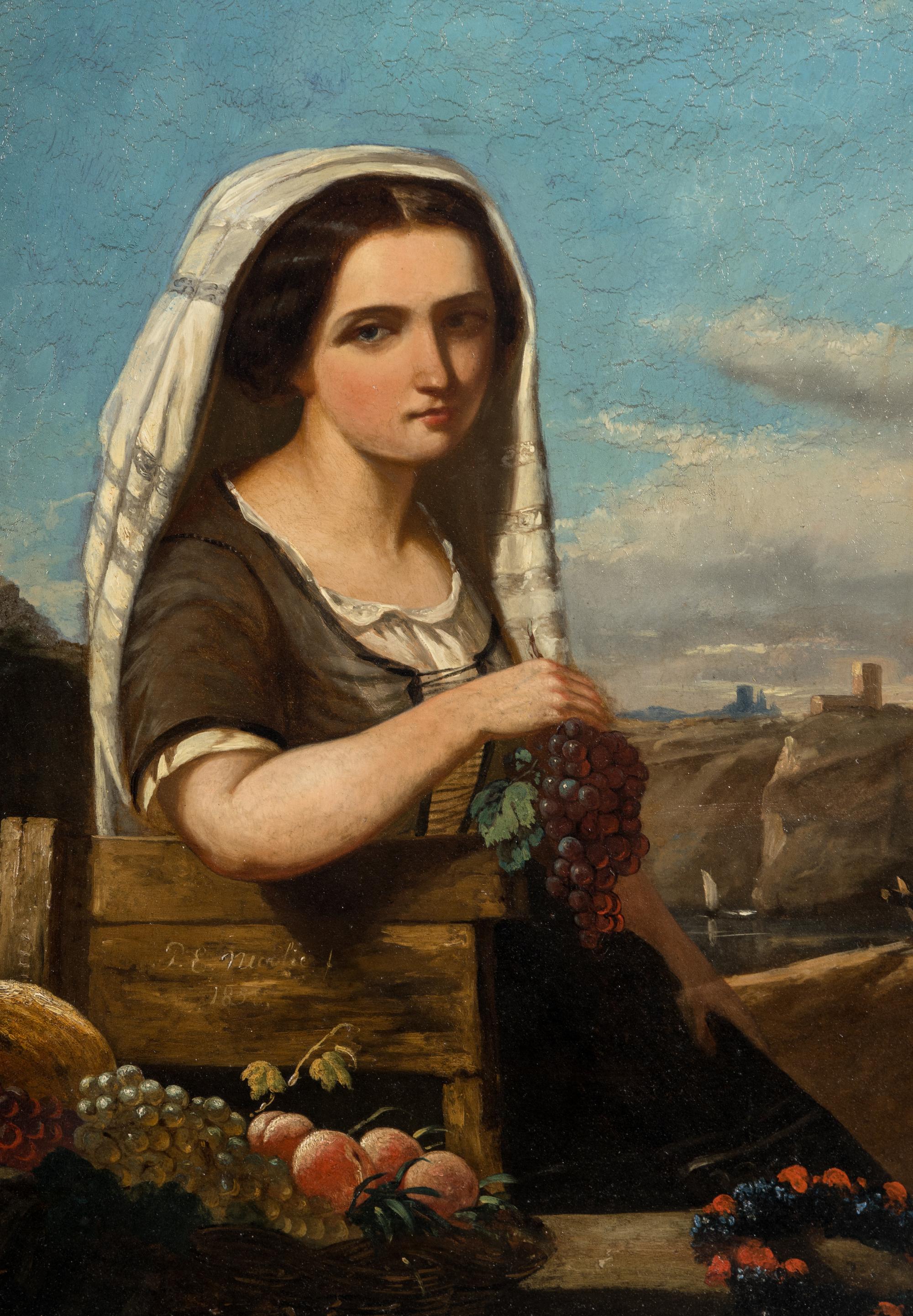 Woman with Grapes in a Landscape
