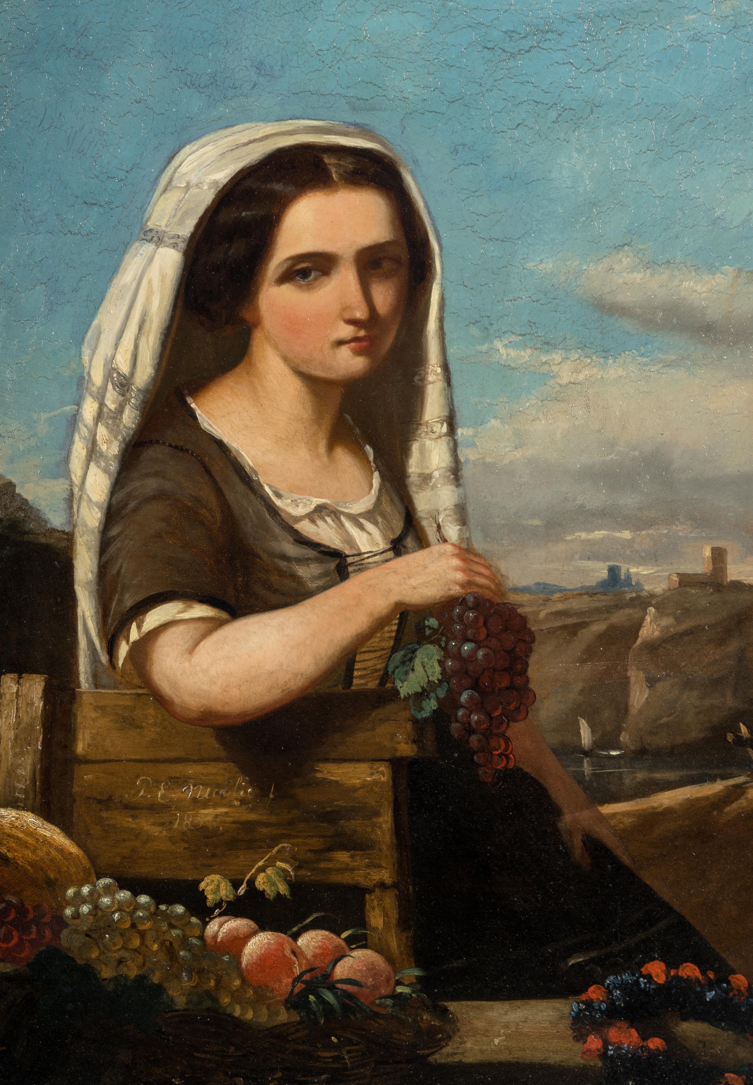 Woman with Grapes in a Landscape