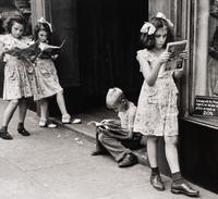 Ruth Orkin (1921-1985) Comic Book Readers, West Village, New York City, 1948