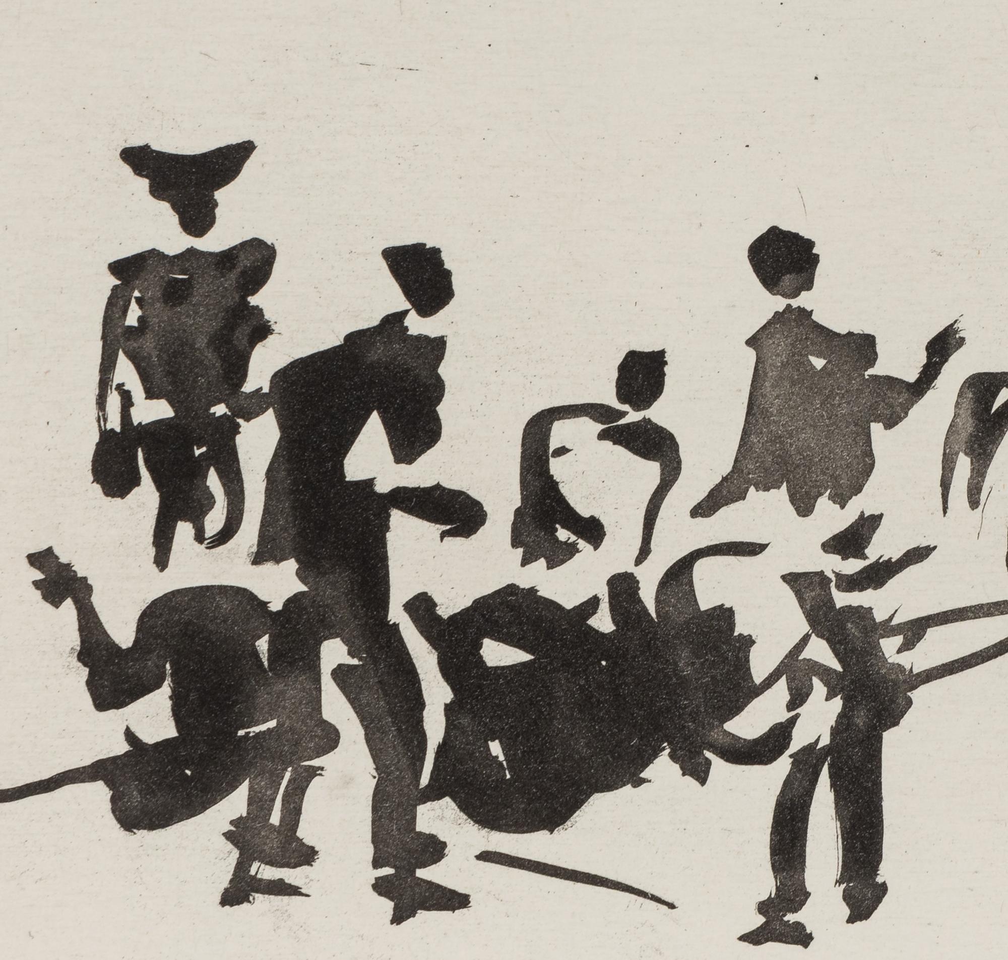A pair of prints ( El Arrastre ; Los Cabestros retiran al Toro Manso ) from ' José Delgado: La Tauromaquia ', 1957
