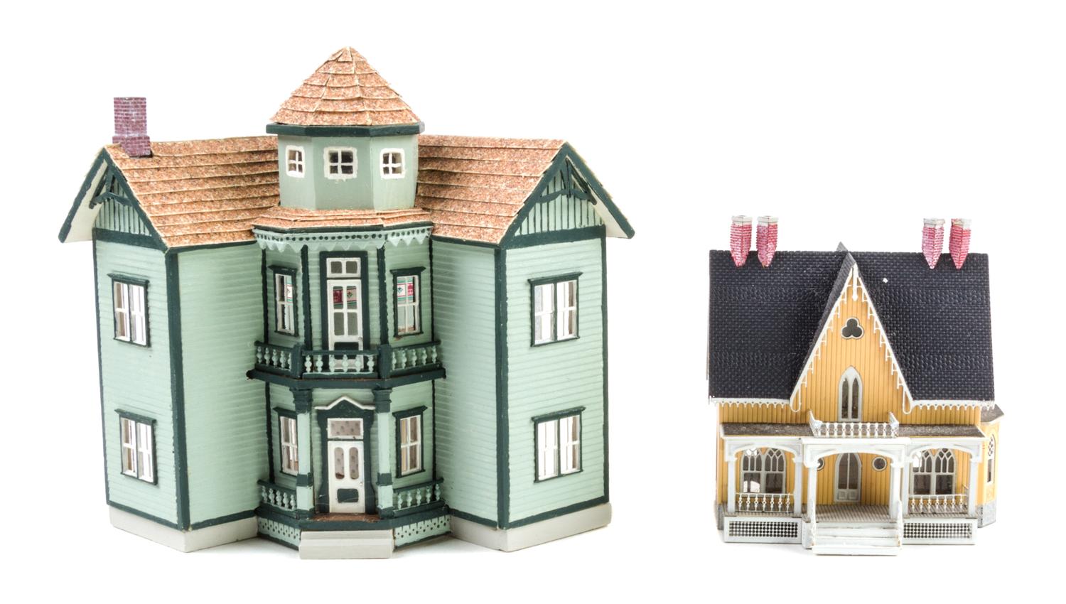 Two Miniature Houses Height of first 3 1/2 x width 4 x depth 3 inches. — Norman Scott Nielsen