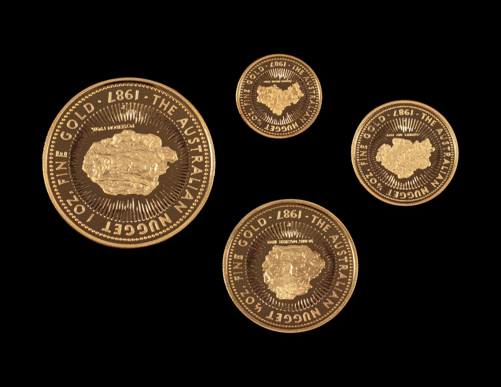 [AUSTRALIA] A Group of Four 1987 Australian Nugget Gold Proof Coins